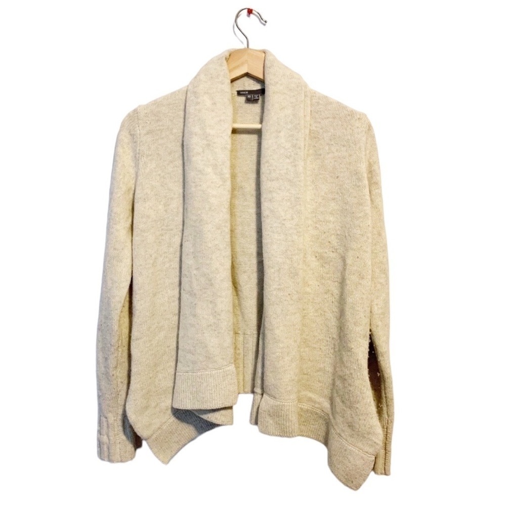 Vince Cardigan Sweater Size XS Cream Cozy Wool Blend Lounge Casual Luxury